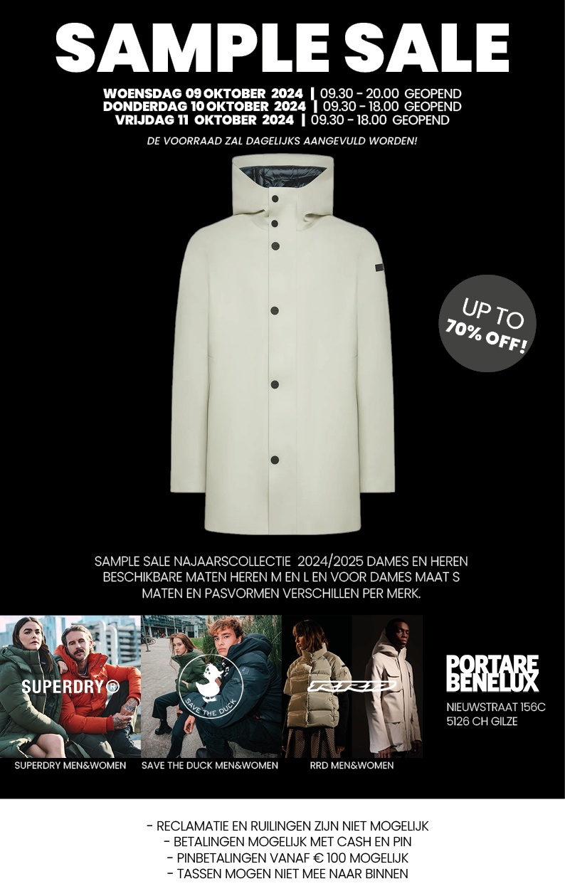 Sample Sale Superdry/ Save the Duck/ RRD